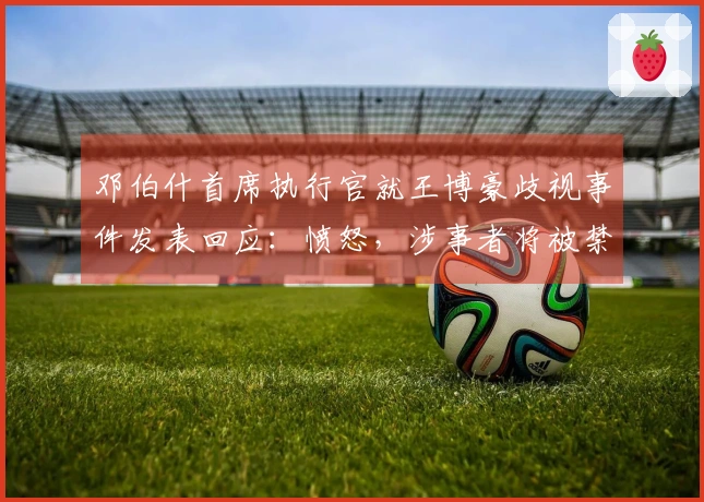 邓伯什首席执行官就王博豪歧视事件发表回应：愤怒，涉事者将被禁止长时间进入球场
